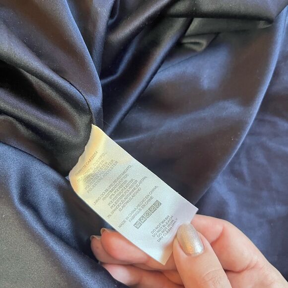 Anthropologie BHLDN Navy Blue Dress Halter-Neck Size L Maxi Bridesmaid - Picture 6 of 8